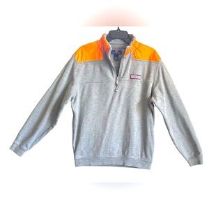 Orange and Grey Marthas Vineyard Vines T neck 1/4 sailing sweatshirt
